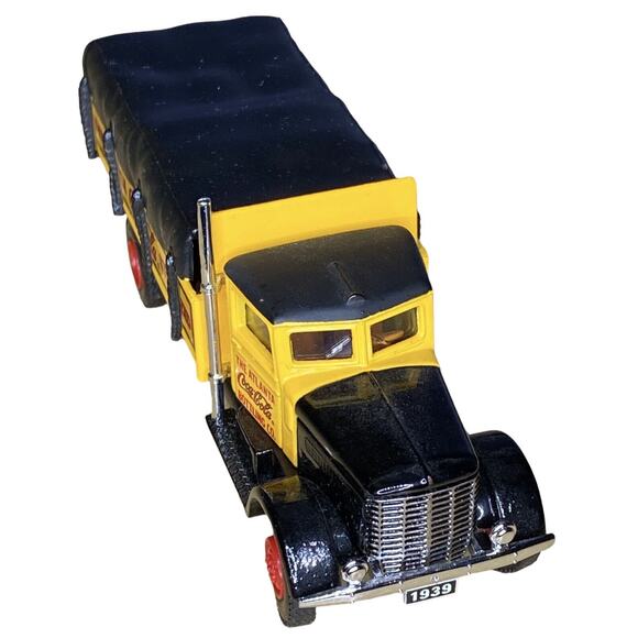 Vintage 1991 AHL Hartoy Coca-Cola Peterbilt 260 Yellow 1:64 w/Cover No Box-Mint - Picture 1 of 9
